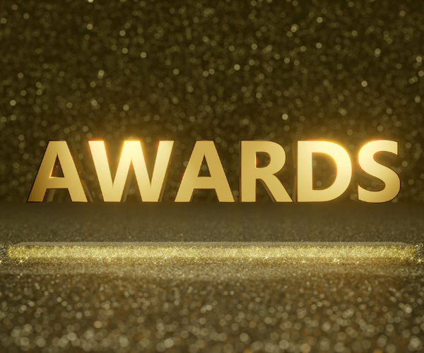 Golden sign showing awards ceremnony